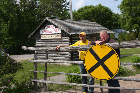 David and Daniel in Heritage Park in Wilno