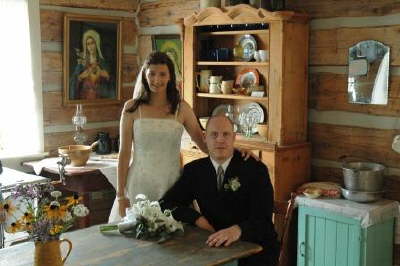 Burchat Wedding picture taken in farmhouse