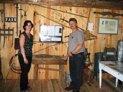 Checking out John Brotton's Hand Grinder in Log Shed